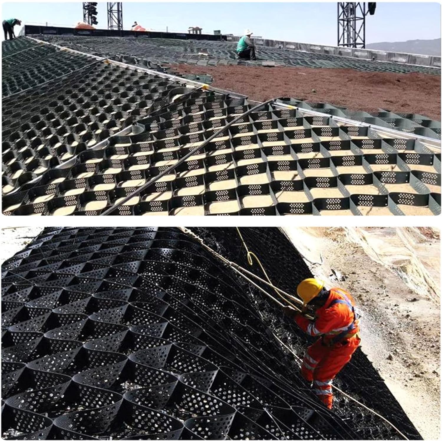 Пластиковая система удержания ячеек Geocell HDPE